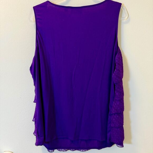 Avenue Purple Sleeveless Tiered Ruffle Top Women’s 22/24 - Picture 2 of 4